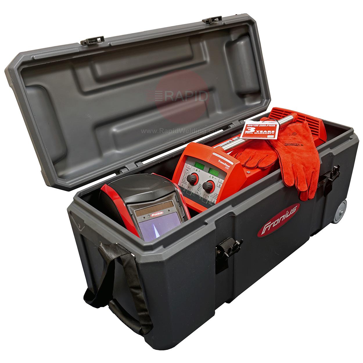 4,075,221,878  Fronius - TransSteel 2200C Multi Process MIG /TIG /Arc Package with MIG & TIG Torches, 110v /230v. In Tool Case